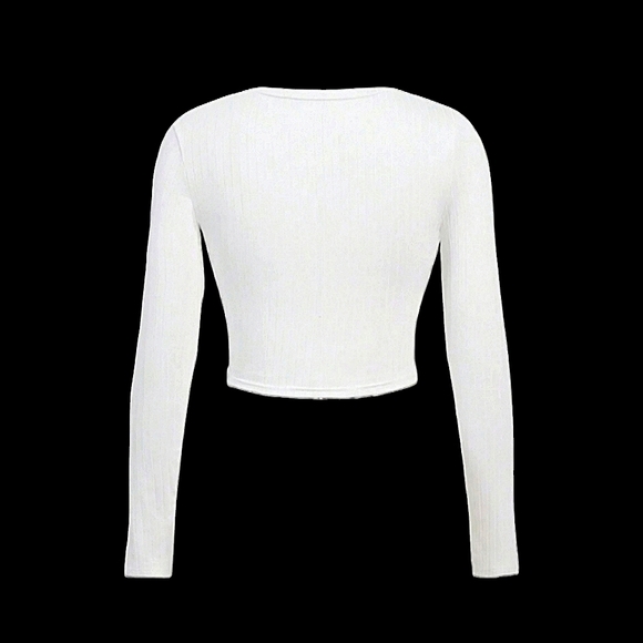 SOLD SOLD SOLDLace Up Front Crop Tee - Picture 2 of 7